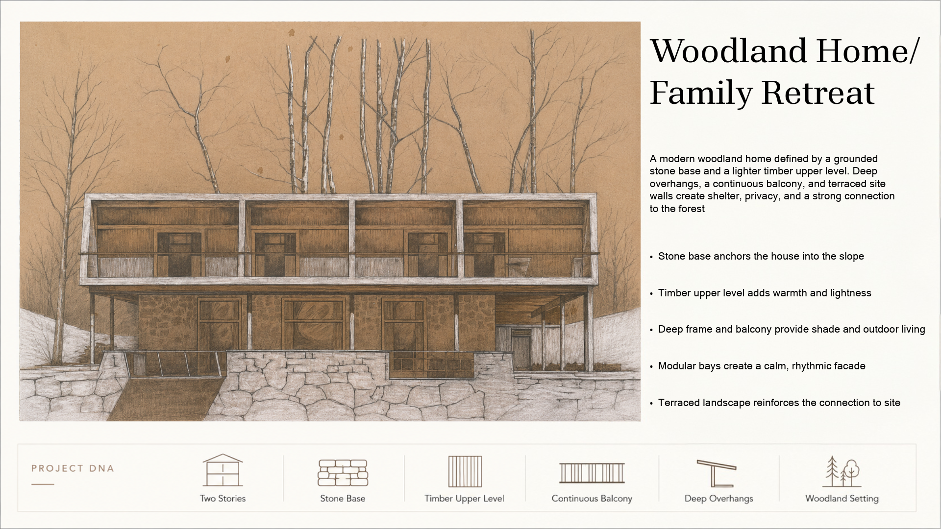 Woodland home family retreat